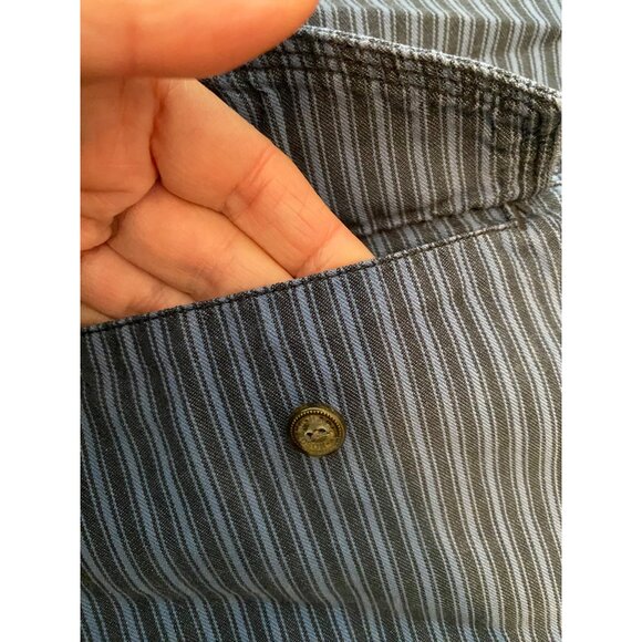 Harley-Davidson Blue Striped Button-Up Shirt Embroidered Logo XL - Picture 5 of 10